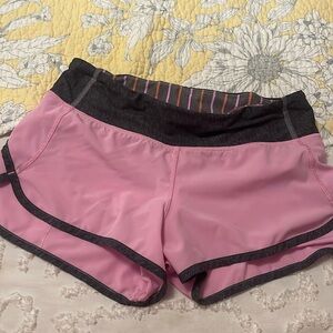 Lululemon Shorts, Size 4, Low Rise, 4 inches, Pink and Grey
